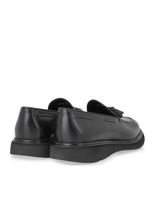 Δερμάτινα Ανδρικά Loafers σε Μαύρο Χρώμα