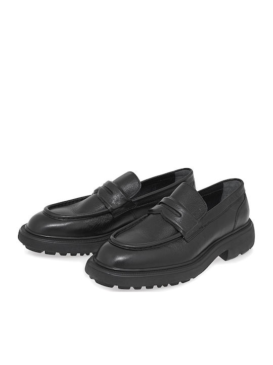 Leather Men's Loafers in Black Colour