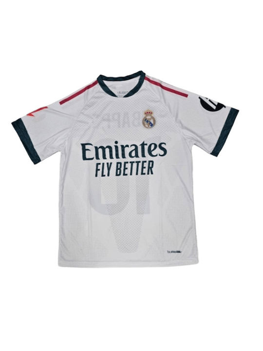 Φανέλα Ποδοσφαίρου Mbappe Real Madrid 2026-2027 Λευκή Balón De Oro Unisex White Ab201