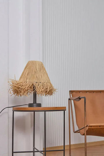 SteweHome Metall Tischlampe Für E14 Fassung Mit Braune Lampenschirm