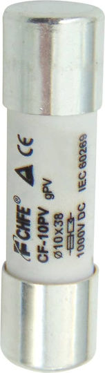 Siguranță Cilindric Ceramică 10x38mm 10A pentru Panouri Fotovoltaice (01.165.0052) 1buc