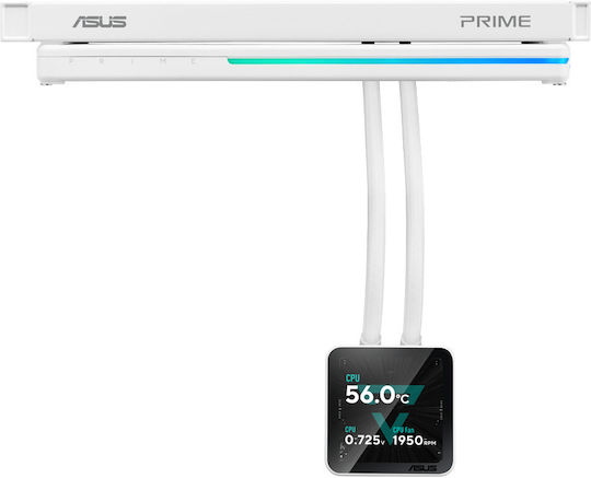Asus Prime SLC II 360 ARGB LCD Υδρόψυξη AIO CPU με 3 Ανεμιστήρες 120mm Λευκή