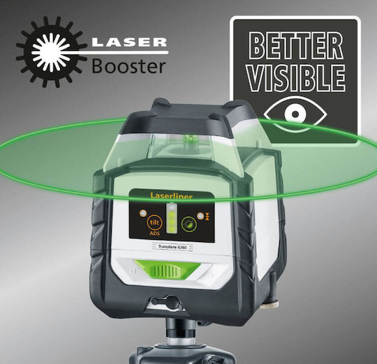 Laserliner Duraplane G360 Set Περιστροφικό Αλφάδι Laser Πράσινης Δέσμης 7.4V με Εύρος Εργασίας 1.75m