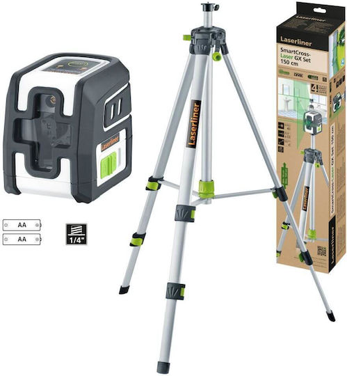 Laserliner SmartCross-Laser GX Γραμμικό Αλφάδι Laser Πράσινης Δέσμης 1.5V με Εύρος Εργασίας 1.5m