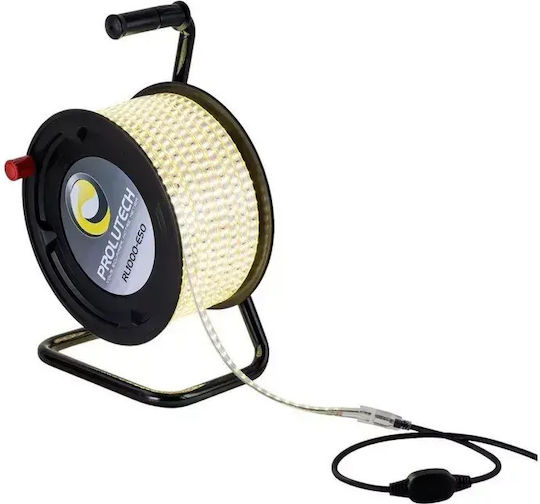 Prolutech Bandă LED Impermeabilă 220V Lumină Alb Natural 50m Tip SMD2835 cu Sursă de Alimentare