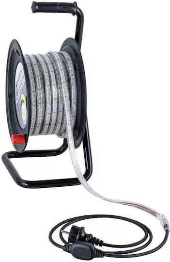 Prolutech Bandă LED Impermeabilă 220V Lumină Alb Natural 25m Tip SMD2835 cu Sursă de Alimentare