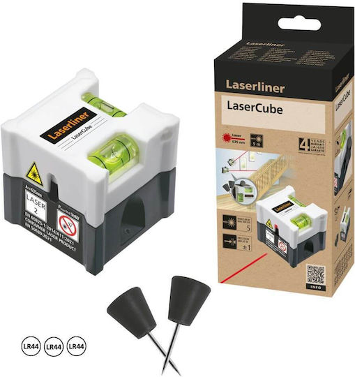 Laserliner LaserCube Lineares Laser-Nivelliergerät Rote Lasersstrahl 1,5V mit Arbeitsbereich 5m
