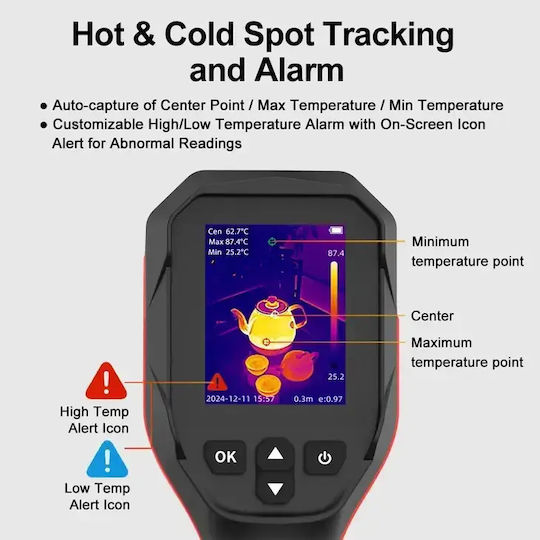 GVDA GVDA-GD256 Термокамера Ръчна с Дисплей 2.8" за Температури от 20°C до 550°C