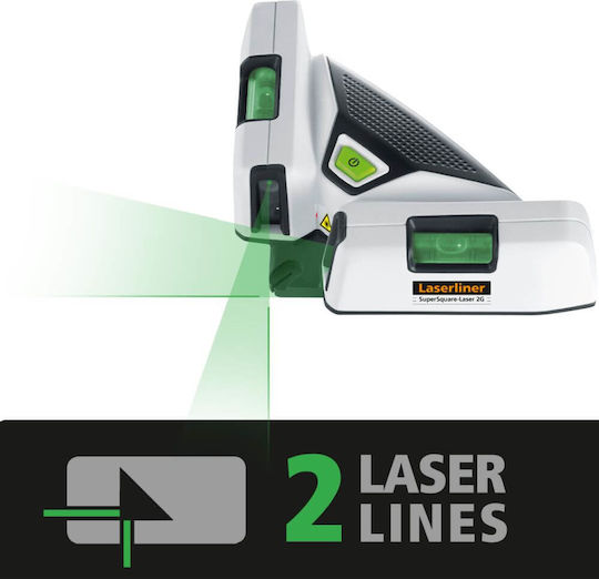 Laserliner SuperSquare-Laser 2G Линеен Лазерен Нивелир със Зелен Лъч 1.5V с Работен Обхват 40m