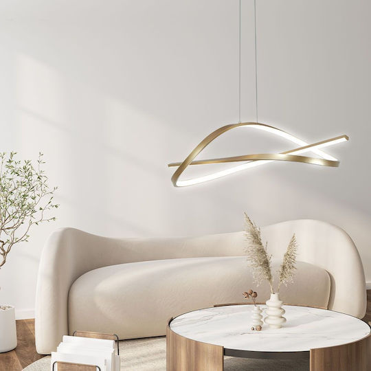 Vivalux Gold LED Pendant Light with Adjustable White Light 62x31x120cm