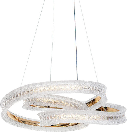 Keskor LED Κρεμαστό Φωτιστικό Χρυσό 54x54x15εκ.
