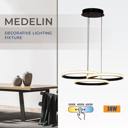 Vivalux Hanging Ceiling Light Black LED with Adjustable White Light 50x47x150cm