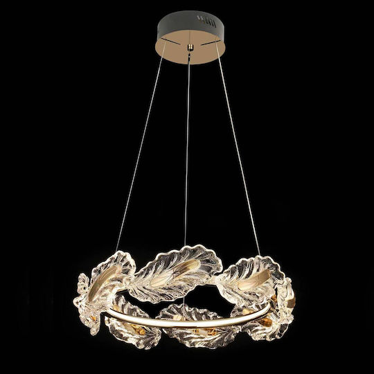 Keskor LED Κρεμαστό Φωτιστικό Χρυσό 62x62x17εκ.