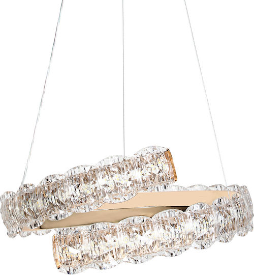 Keskor LED Κρεμαστό Φωτιστικό Χρυσό 40x40x15εκ.