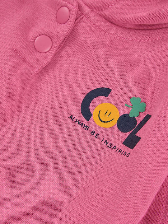 Fleece Kinder-Sweatshirt mit Fuchsie Kapuze