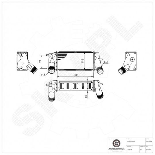 SKV Auto-Kühlschrank Luft Ford B-Max EcoSport Fiesta Vi Tourneo Courier Transit Kurier 1776956