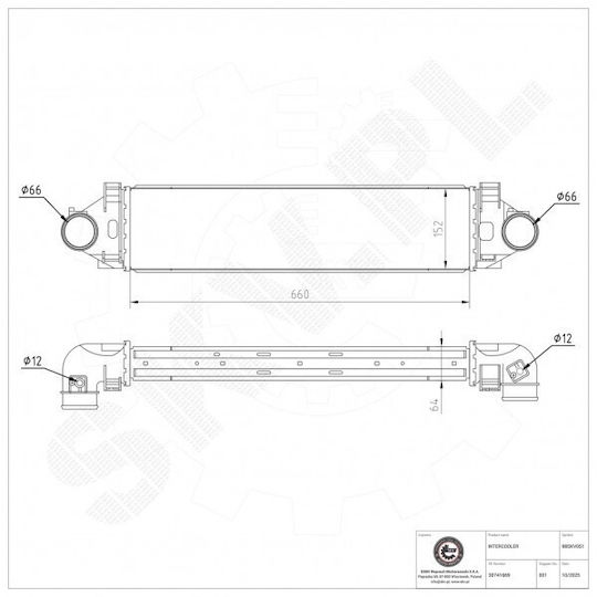 Ψυγείο Αέρα Υπερπλήρωσης Volvo S60 Ii V60 I Xc60 I 30741669