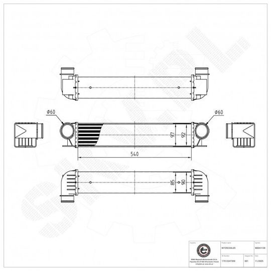 Ψυγείο Αέρα Υπερπλήρωσης Bmw 5 E39 5 Touring E39 7 E38 17512247359