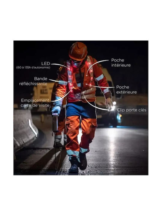 Prolutech Men's Work Vest with Reflective Tapes Orange
