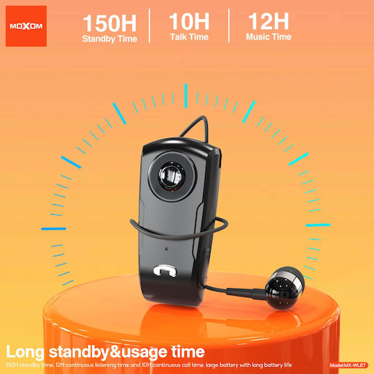 Moxom MX-WL87 In-ear Bluetooth Handsfree Lapel Headset Black