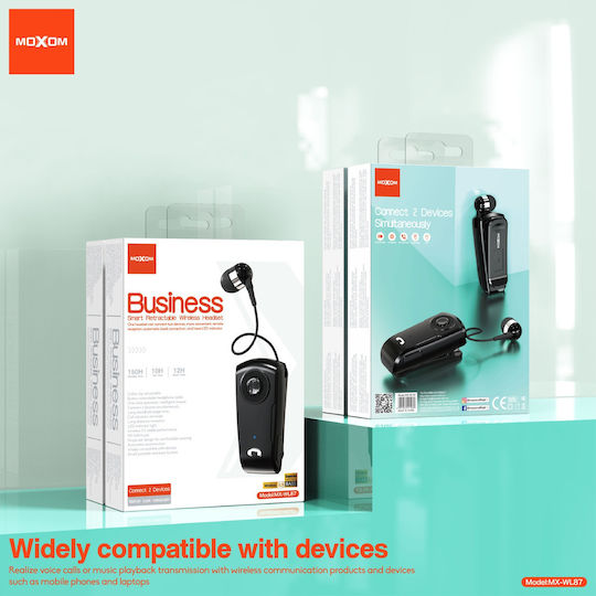 Moxom MX-WL87 In-ear Bluetooth Handsfree Lapel Headset Black
