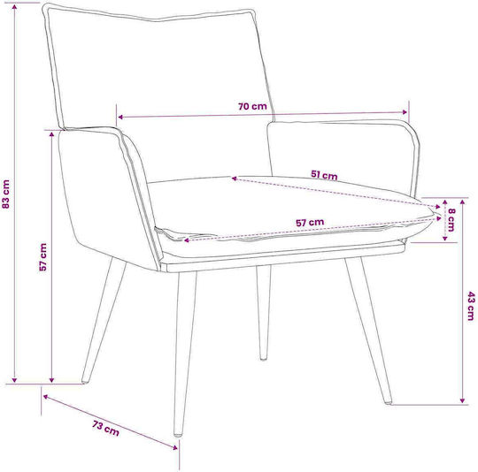 Scaun De Relax Velur Roșu 70x73x83cm