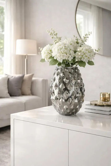 SteweHome Keramik Vase Silber SteweHome Keramik Vase Silber