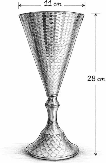 SteweHome Decorative Vase Metallic Silver Y28cm