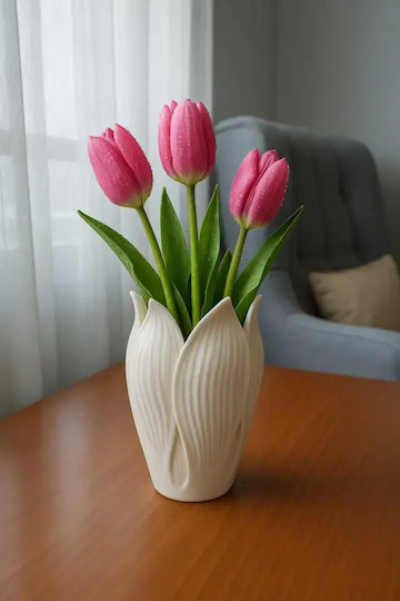 SteweHome Decorative Plastic Grey Vase 20x20xH20cm