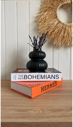 SteweHome Vază Decorativă Din Plastic Neagră x13xÎ14cm
