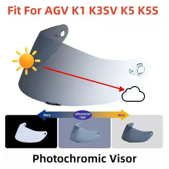 Photochromische Helmvisiere Agv K1 K3 Sv K5 K5s – Automatische Helligkeitseinstellung