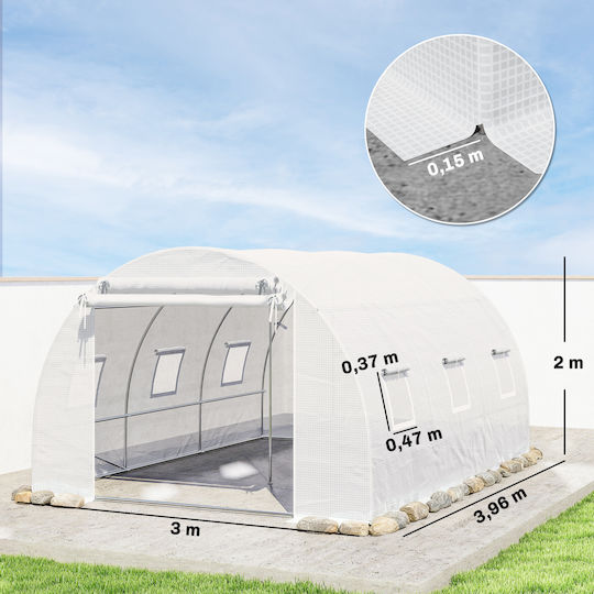 84H-540V00WT Θερμοκήπιο Τύπου Σπίτι και Ράφια 3.96x3x2m