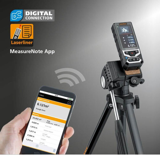 Laserliner Laser Entfernungsmesser DistanceMaster LiveCam Bluetooth mit Messbereich 0,2m-150m