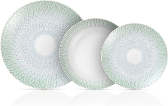 Cryspo Trio Turquoise Porcelain Dinnerware Set 40pcs