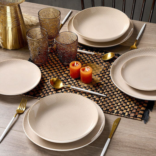 Cryspo Trio Beige Ceramic Dinnerware Set 40pcs