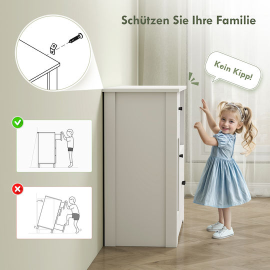 Floor Kitchen Dresser White 80x35x72.2cm