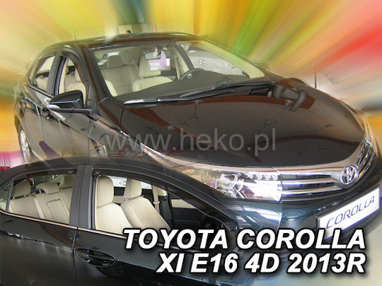 Heko Set of Windbreakers Front and Rear Car Dark Fime for Toyota Corolla 4pcs