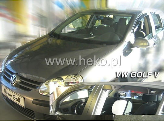 Heko Set of Windbreakers Front and Rear Car Dark Fime for Volkswagen Golf 5 5D 2004 4pcs