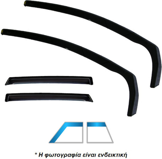 Heko Set of Windbreakers Front and Rear Car Dark Fime for Volvo S40 4pcs