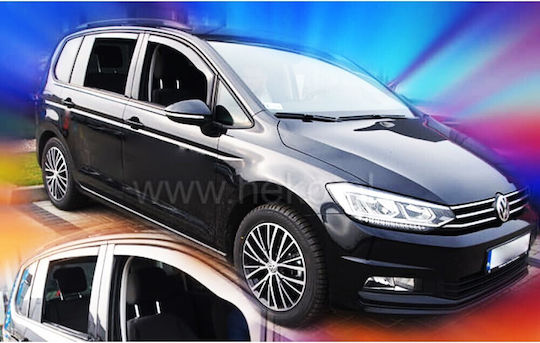 Heko Set of Windbreakers Front and Rear Car Dark Fime for Volkswagen Touran 4pcs