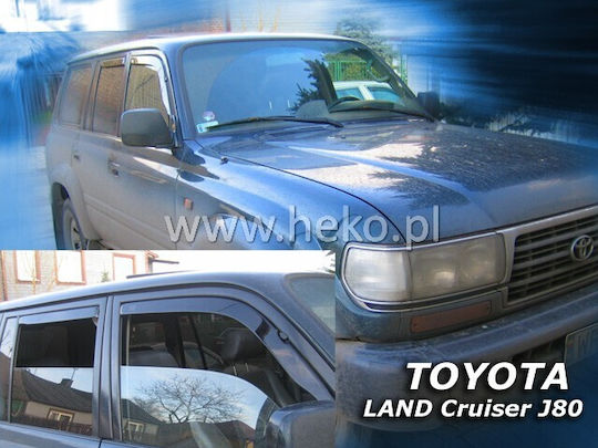 Heko Satz Windabweiser Vordere und Hintere Dark Fime für Toyota Land Cruiser 4Stück