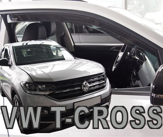 Heko Satz Windabweiser Vordere Dark Fime für Volkswagen T-Kreuz 2Stück