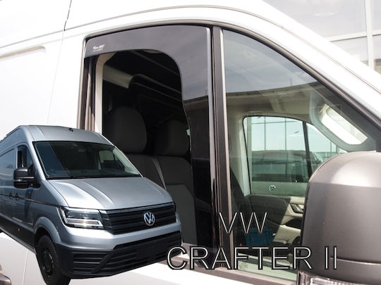 Heko Set of Windbreakers Front Car Dark Fime for Volkswagen Crafter 2pcs
