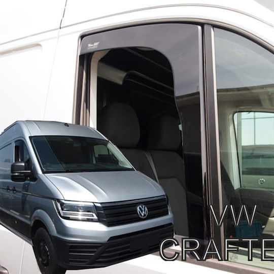 Heko Set of Windbreakers Front Car Dark Fime for Volkswagen Crafter 2pcs