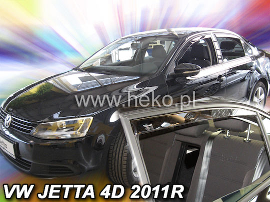 Heko Set of Windbreakers Front and Rear Car Dark Fime for Volkswagen Jetta 4pcs