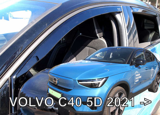 Heko Set of Windbreakers Front and Rear Car Dark Fime for Volvo C40 2021+ 4pcs