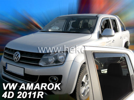 Heko Set of Windbreakers Front and Rear Car Dark Fime for Volkswagen Amarok 4pcs