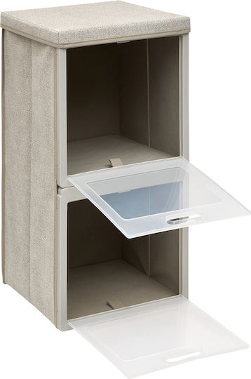5Five Fabric Storage Box with Lid Grey 30.5x30.5x60.5cm