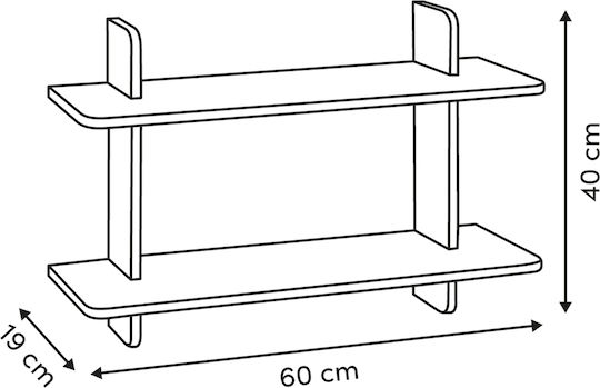 Ράφι Λευκό 60x19x40εκ.