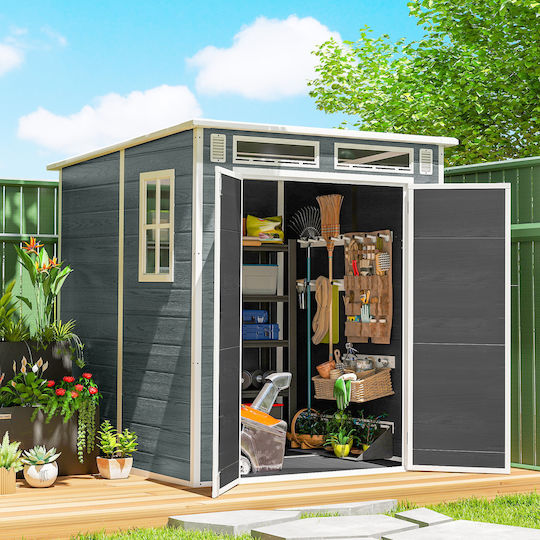 Kunststoff Gartenhaus M1.82xB1.82xH1.96m 84H-500V01 Grau
